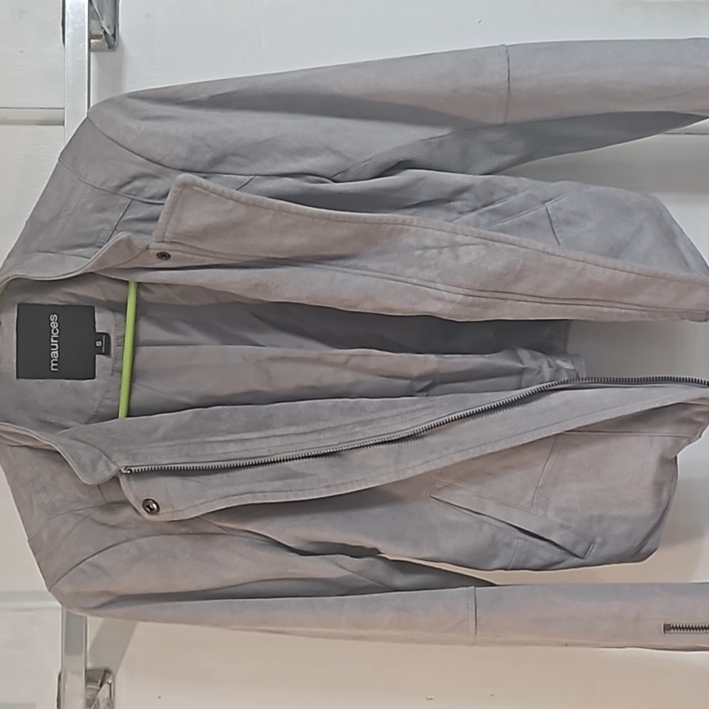 Gray suade jacket - Picture 2 of 7